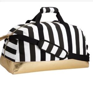 ✨Pottery Barn Teen Emily and Meritt Black and White Stripe Duffle Bag